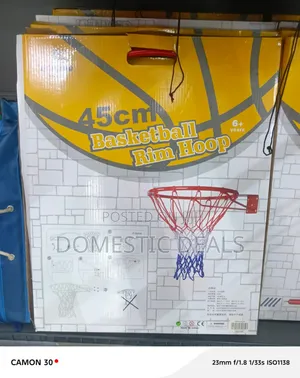 45cm Wall-Mounted Basketball Rim Hoop Set