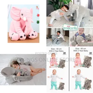 Fibre Filled Stuffed Animal Elephant Baby Pillow With Ball Soft Toy