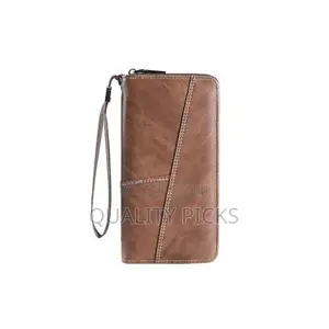 Bifold Casual Zippered Long Wallet 21x15cm, Large Zipper