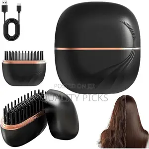 Mini Wireless Hair Straightener Brush With 3-Temp Settings