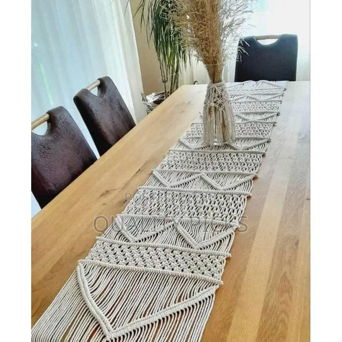 Macrame Table Runner Cotton Rope Bohemian Decor