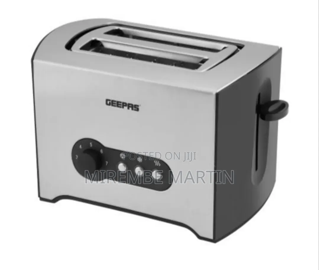 Geepas 900W 2 Slice Toaster - Stainless Steel Bread Toaster.