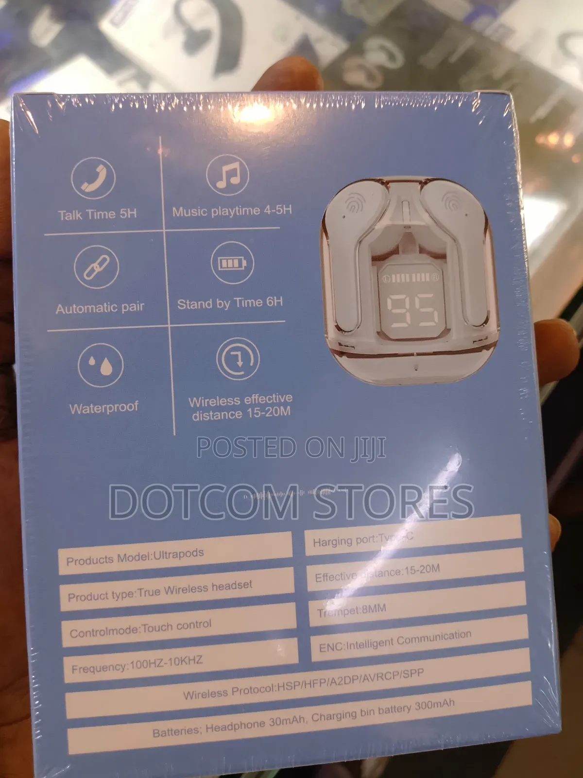 Ultrapods Max Wireless Earbuds Bluetooth Headphones, Blue