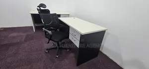 Simple Mesh Office Chair and Table