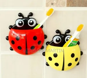 Ladybug Shaped Tooth Brush Holder With Suction Cup Cartoon