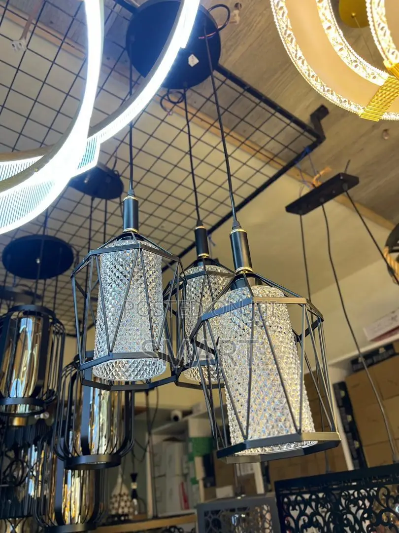Black LED Kitchen Pendant Light – Adjustable Ceiling Fixture
