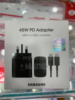 Samsung 45W PD Adapter + USB-C to USB-C Cable (5A)