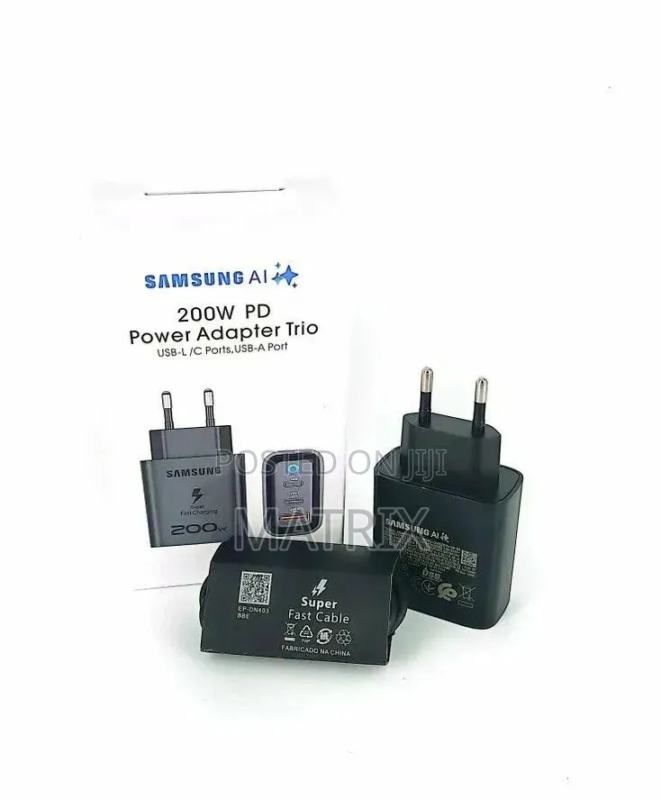 Samsung Power Adapter 200W, Fast Charging, 3 USB Ports, TYPE-C *2