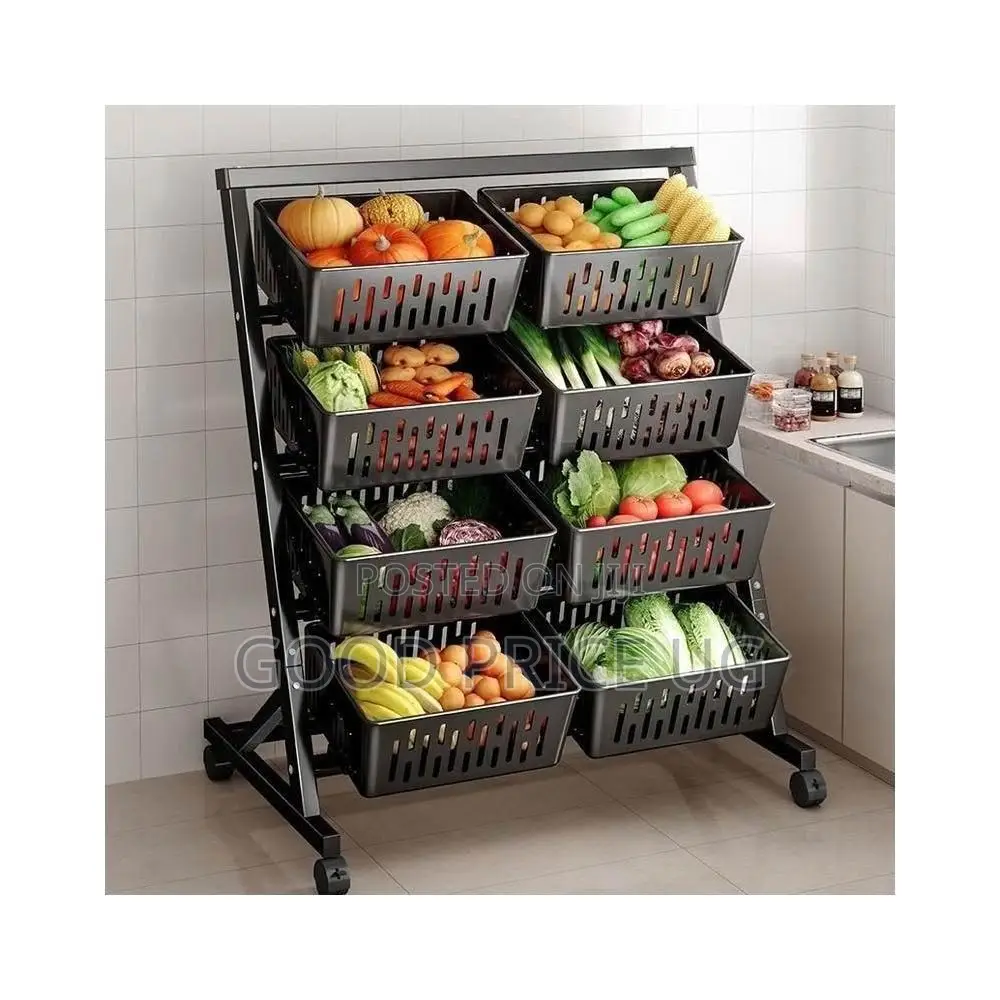 4-Tier Mobile Fruit and Vegetable Storage Rack