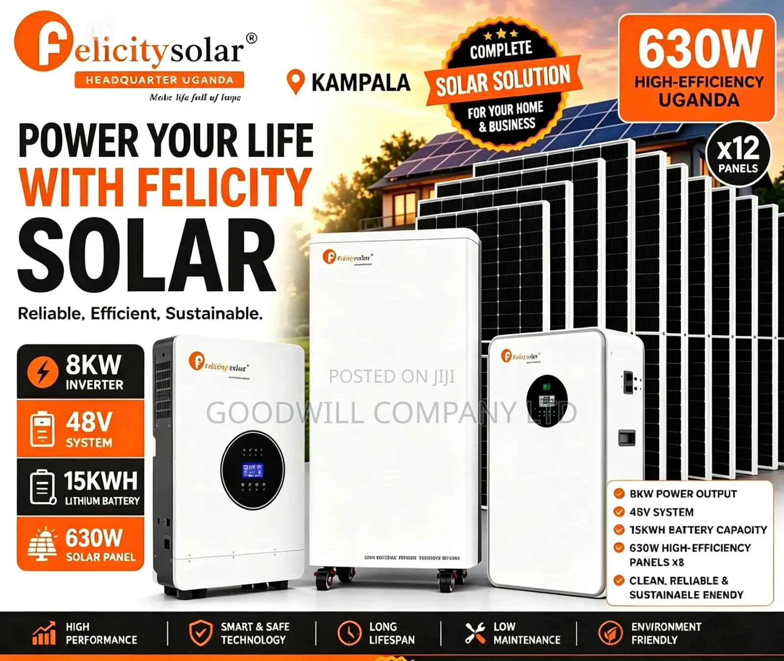 15kwh 8kva 48v Felicity Complete Solar System
