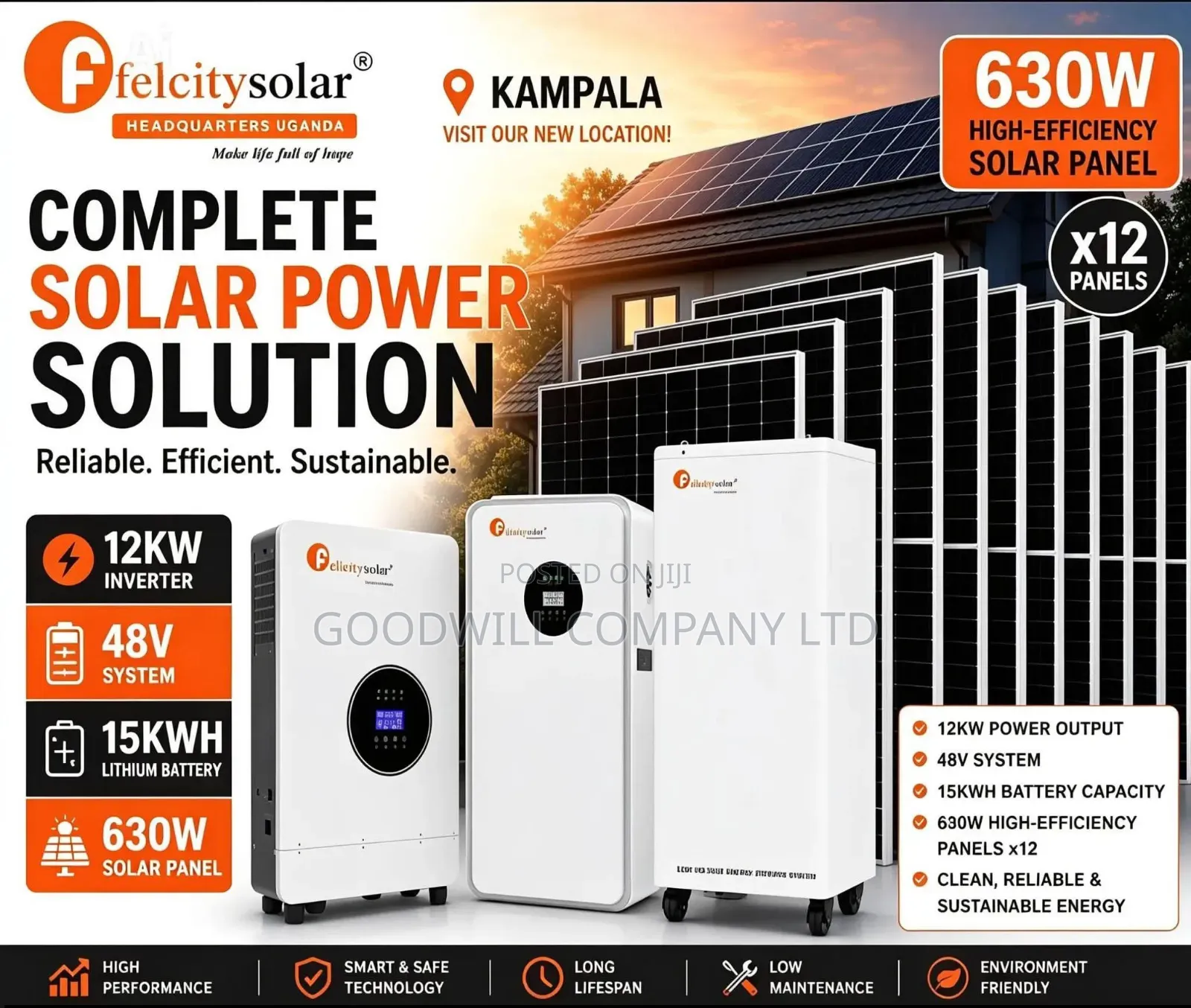 15kwh 12kva 48v Felicity Hybrid Complete Solar System