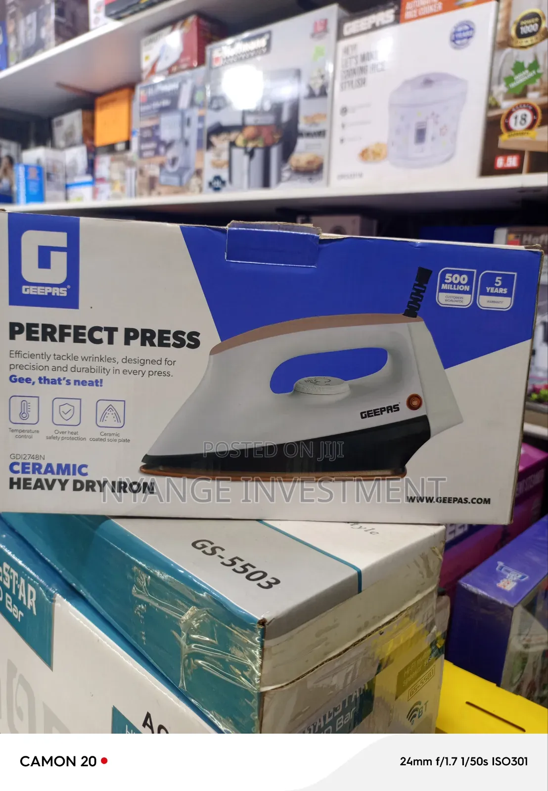 Geepas Perfect Press Ceramic Heavy Dry Iron (Model GDI2748N)