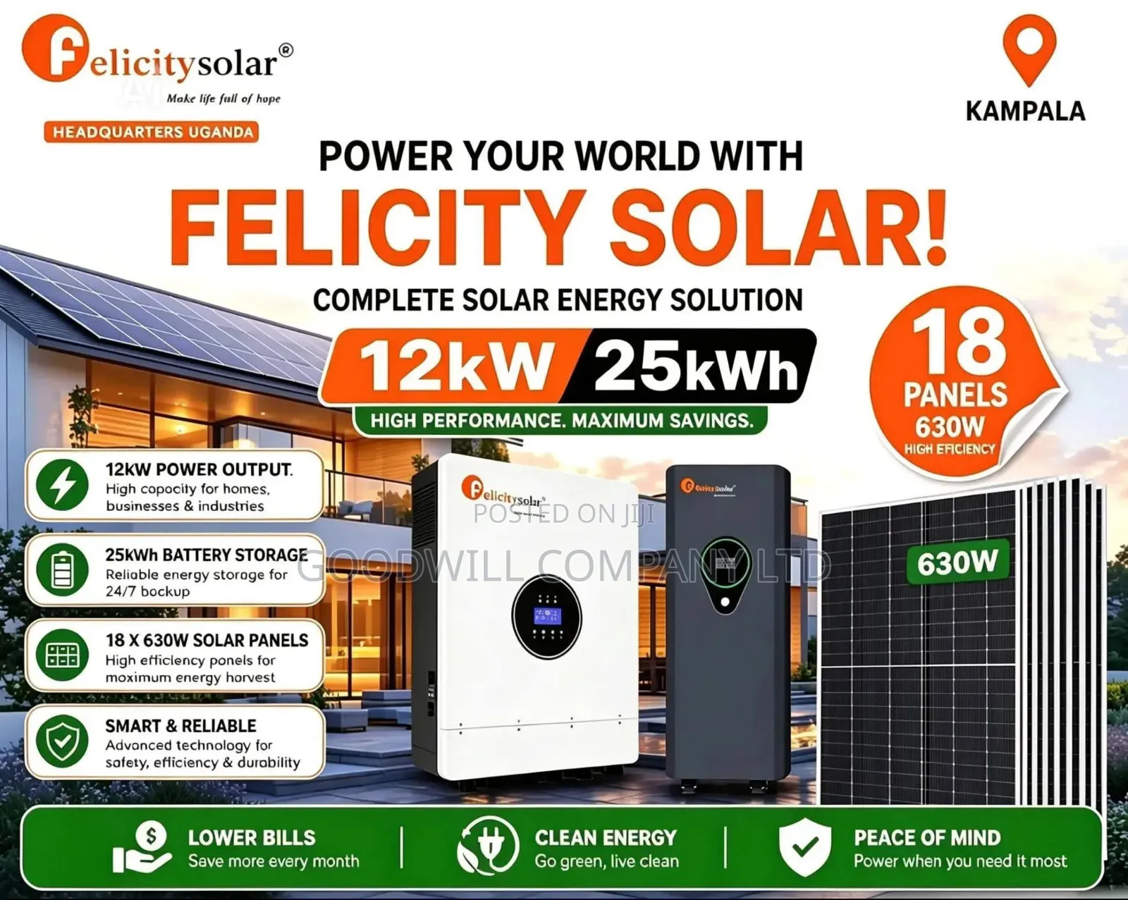 25kwh 12kva 48v Felicity Complete Hybrid Solar System