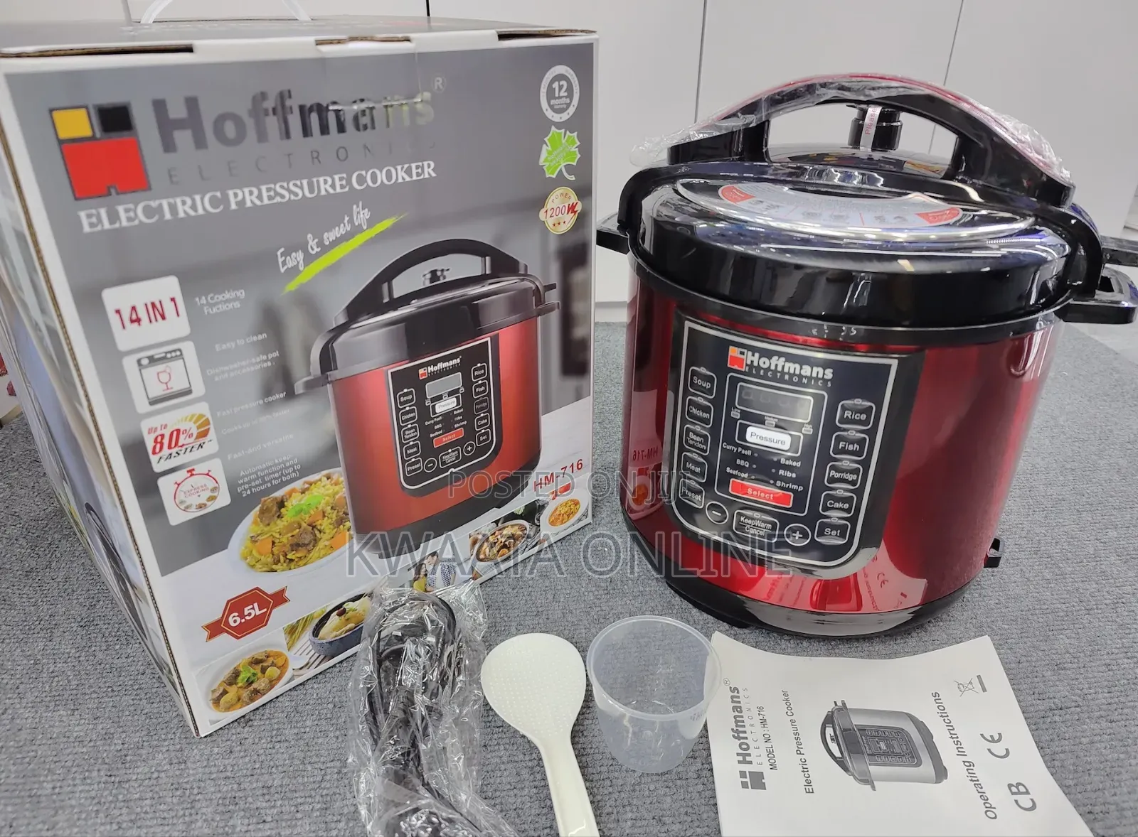 14 in 1 Hoffmans Digital Electric Pressure Cooker 6.5L