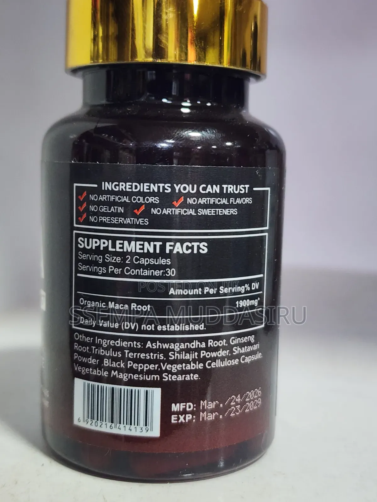 Maca Extra Strength 1900mg+,60 Capsules Dietry Supplement