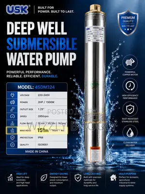 Submersible Deep Well Water Pumps USK
