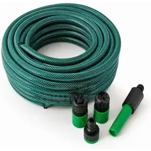 Garden Hose Pipe With Spray Nozzle and Fittings, 1/2" Diameter
