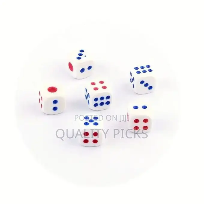 Classic White D6 Dices Set, Red Blue Pips
