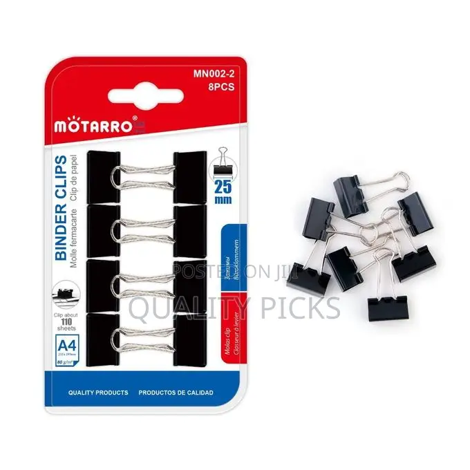 Qualimate Binder Clips Paper Clips Stationary