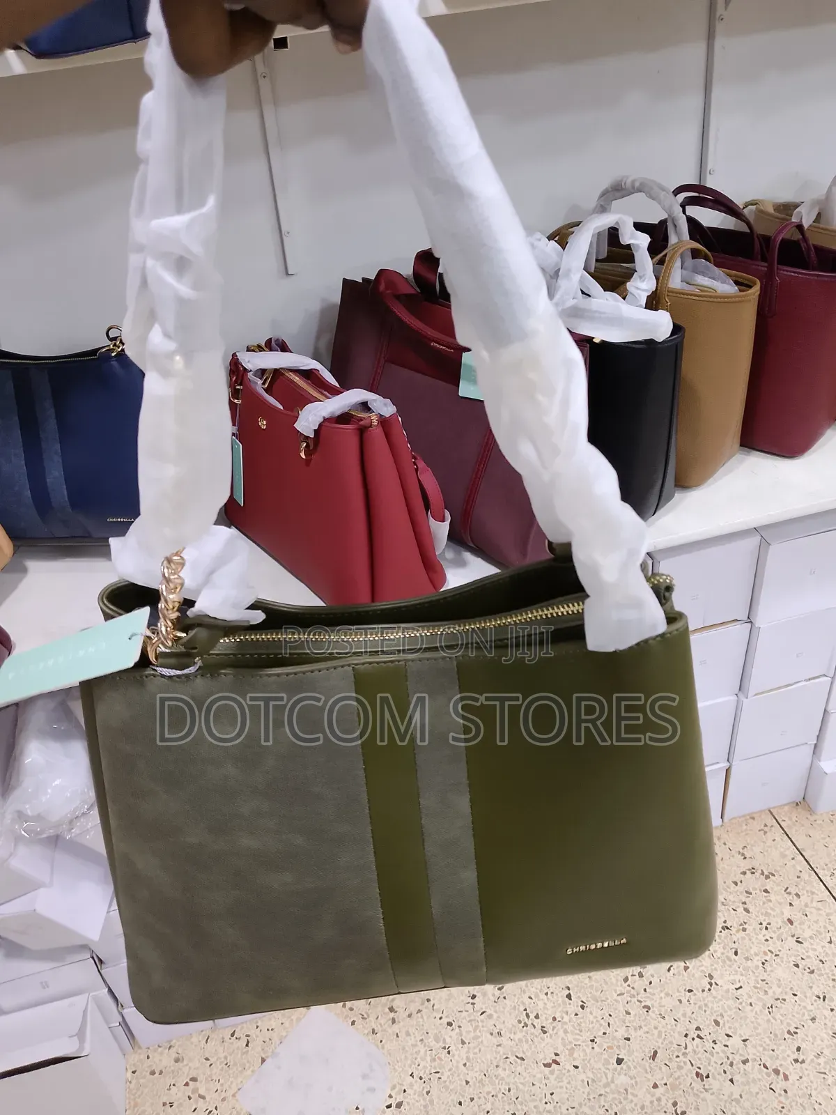 2pcs CHRISBELLA Villanova Luxe Olive Chain Tote