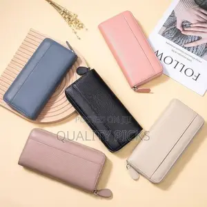 Long Zipper Wallet for Women Genuine Leather