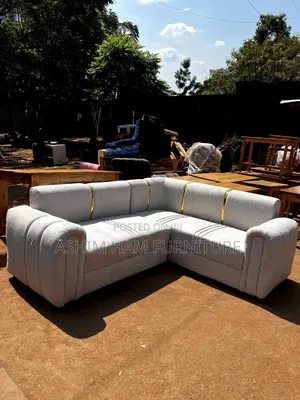 L -Shaped Sofa Set in Cream