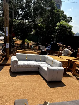 L -Shaped Sofa Set in Cream