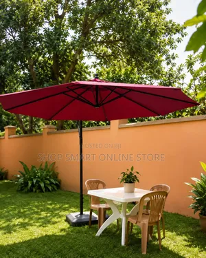 Outdoor Combo Set Garden Umbrella and Table Chairs Set