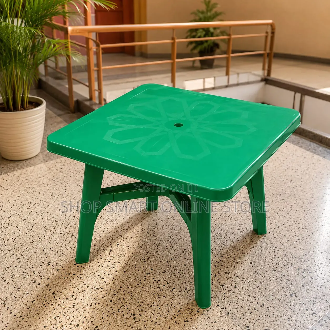 Green Dining Plastic Table Plastic Table 90cm*90cm