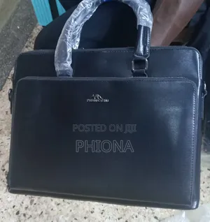 Black Leather Laptop Bag
