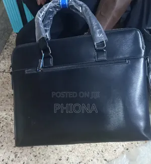 Black Leather Laptop Bag