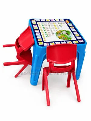 Study Plastic Kids Table and Chairs(2pcs)