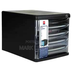 Deli 5-Drawer Plastic Desktop File Cabinet Office Organizer