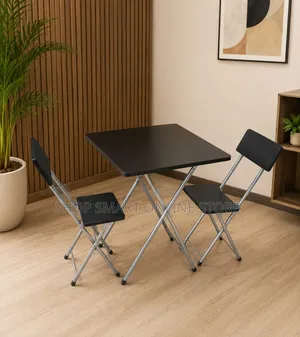 Black Wooden Reading Table and Chairs