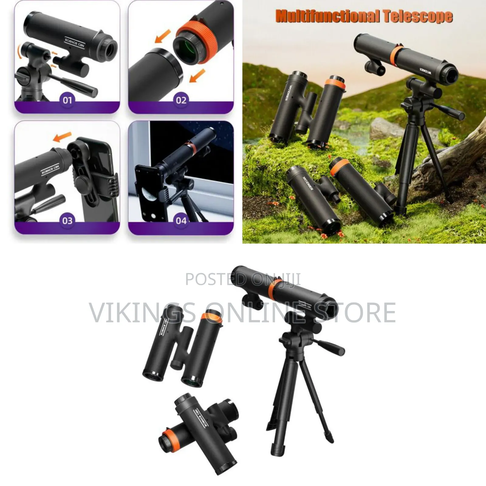 Multifunction Portable Telescope Science Can Binoculars 3-in-1 Nature