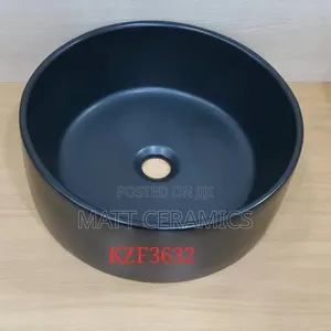 Black Round and Oval Work Top Basins