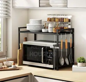 Black Expandable Microwave Rack