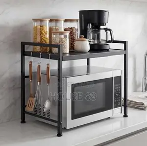 Black Expandable Microwave Rack