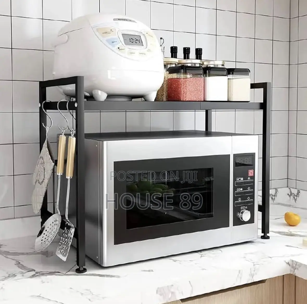 Black Expandable Microwave Rack