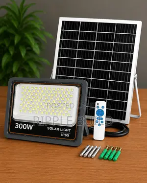 300W Solar Flood Light With Panel Remote Waterproof Outdoor