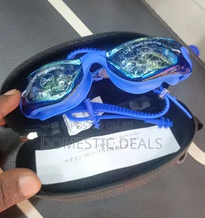 Blue Swimming Goggles Feature UV Protection