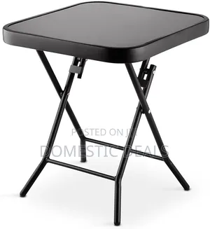 Glass Top Folding Side Table