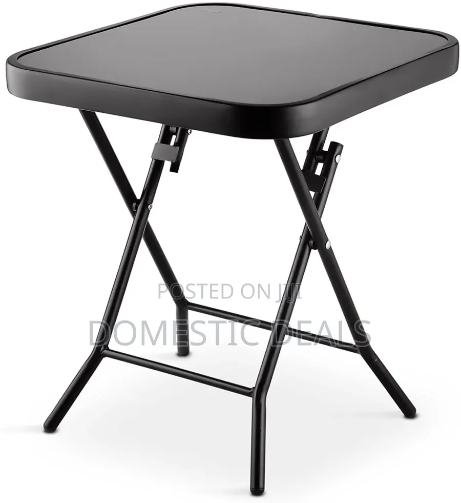 Glass Top Folding Side Table