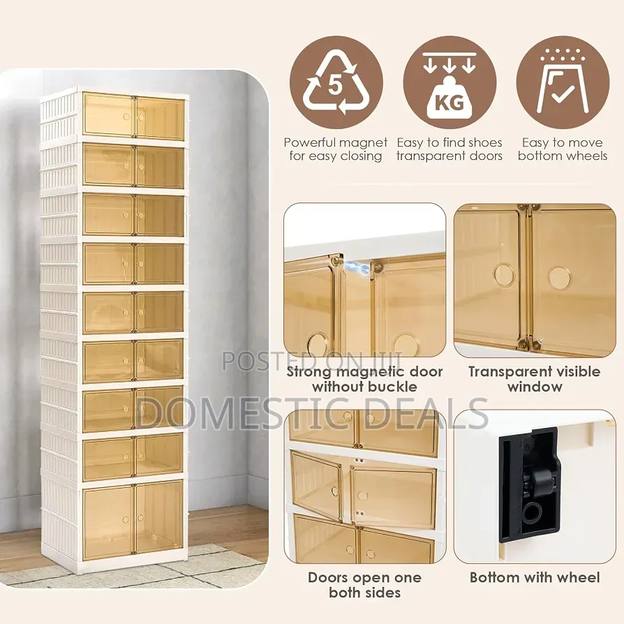 9 Tier Foldable Shoe Rack Organizer