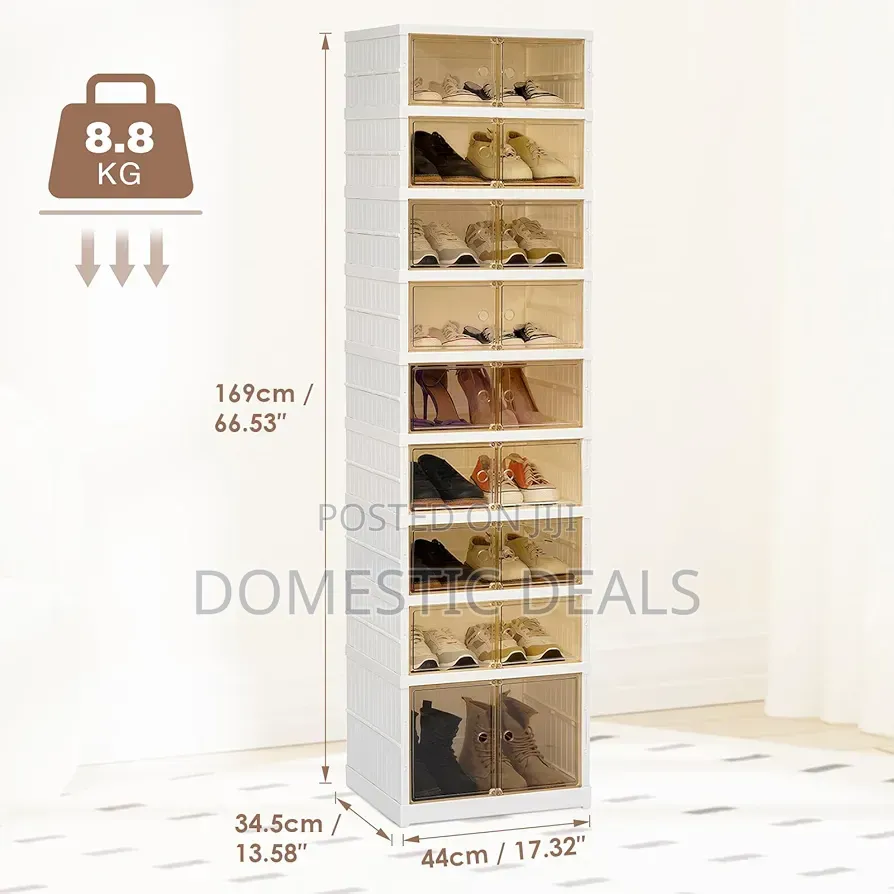 9 Tier Foldable Shoe Rack Organizer