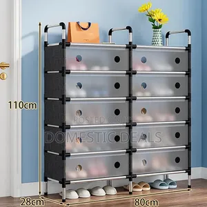 Shoe Rack 2 Rows, 5 Tiers, Slim, Entryway Storage