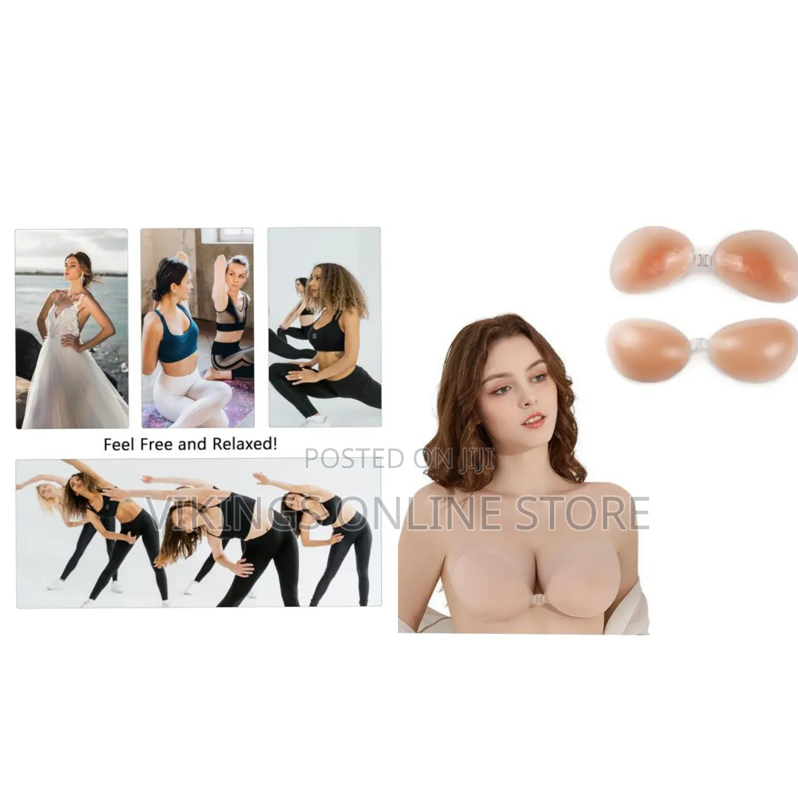 Freebra Adhesive Bra Reusable Strapless, Round Shaped Bra