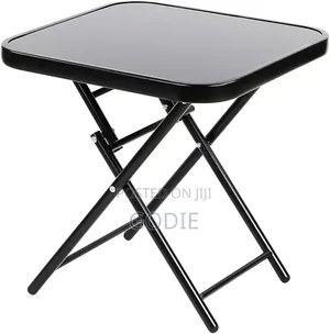 Black Outdoor Garden Table Features a Tempered Glass Top