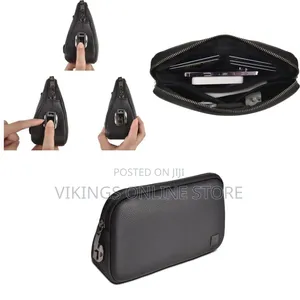 Wiwu Alpha Leather Fingerprint Lock Clutch Bag Anti-Theft
