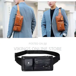 Leather Fanny Pack for Men and Women, Hip Waist Bag for Hiking Running
